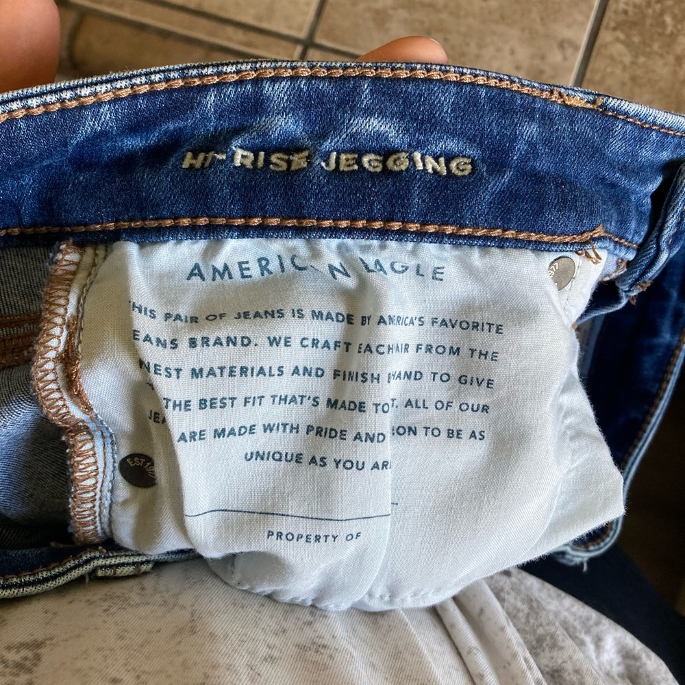 ๐ Gently loved American Eagle Outfitters hi rise jeggings in size 10 extra long - Picture 3 of 7